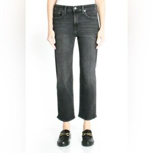 NWT Anthropologie Modern American Highland High Rise Wide Leg Jean Black Size 26